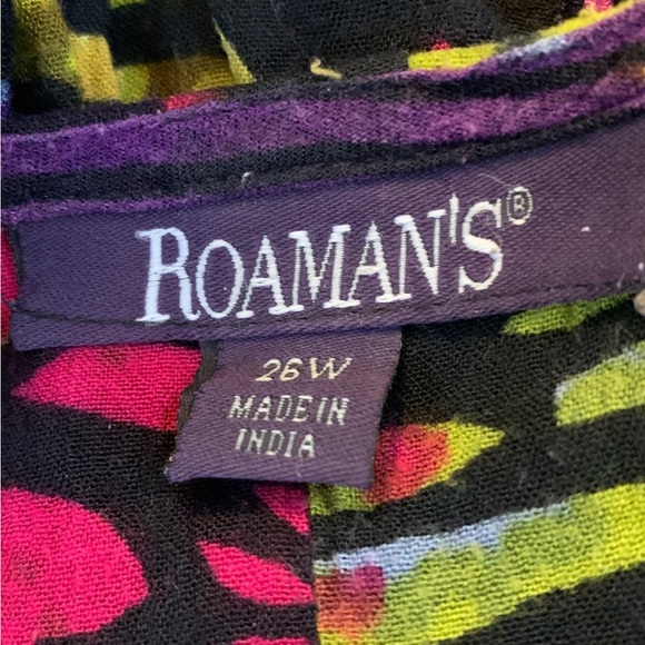 Roamans 26X green and pink animal print blouse - Picture 5 of 5